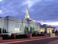 Edmonton Temple at twilight - fall of 2006.